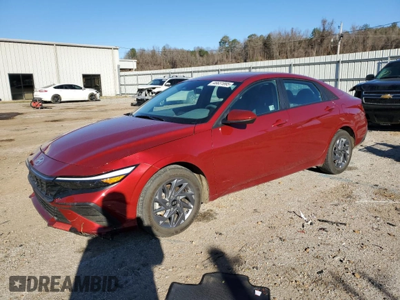 2024 Hyundai Elantra SEL with VIN KMHLM4DGXRU702893, listed as a Copart auction lot 46631995 with 29,294 mi miles and Salvage Title. Bid and sale history available at carsss.com. Image 1.