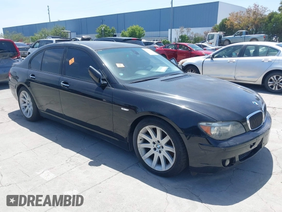 2006 BMW 7 Series 750i with VIN WBAHL83516DT03870, listed as a IAAI auction lot 42273354 with Not provided miles and . Bid and sale history available at DreamBid. Image 1.