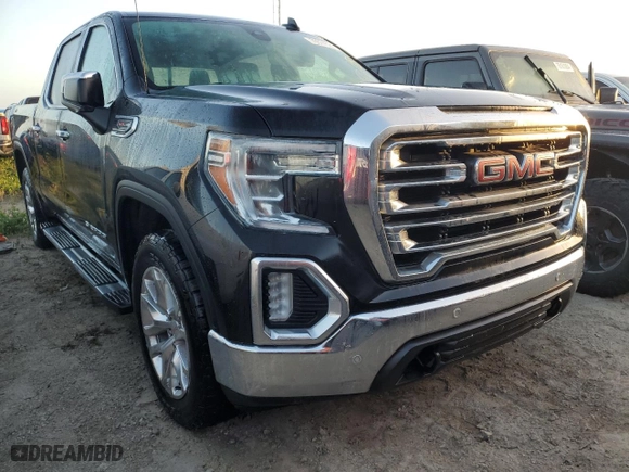 2019 GMC Sierra 1500 SLT with VIN 1GTU9DEL0KZ112829, listed as a Copart auction lot 76674524 with 91,747 mi miles and Salvage Title. Bid and sale history available at carsss.com. Image 4.