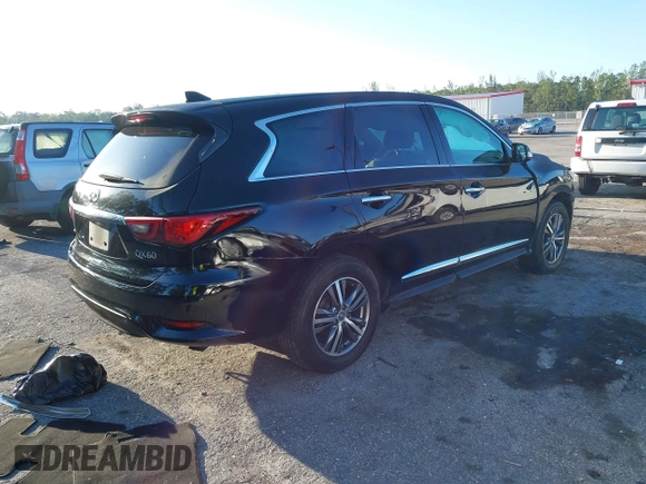 2020 Infiniti QX60 Luxe with VIN 5N1DL0MM6LC521745, listed as a IAAI auction lot 42265588 with 172,263 mi miles and . Bid and sale history available at DreamBid. Image 4.