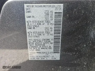 2019 Nissan Pathfinder SV with VIN 5N1DR2MM4KC641519, listed as a Copart auction lot 51615635 with 144,606 mi miles and Clean Title. Bid and sale history available at carsss.com. Image 12.