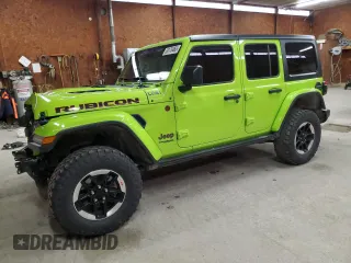 2021 Jeep Wrangler Unlimited Rubicon with VIN 1C4HJXFG3MW827572, listed as a Copart auction lot 50176465 with 33,293 mi miles and Salvage Title. Bid and sale history available at carsss.com. Image 1.