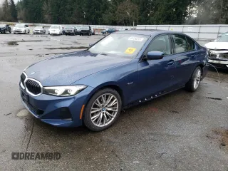 2023 BMW 3 Series 330e with VIN 3MW39FF07P8C85368, listed as a Copart auction lot 45738215 with 16,514 mi miles and Salvage Title. Bid and sale history available at carsss.com. Image 1.