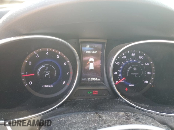 2014 Hyundai Santa Fe Sport with VIN 5XYZU3LB8EG182963, listed as a Copart auction lot 46227995 with 113,984 mi miles and Salvage Title. Bid and sale history available at carsss.com. Image 9.