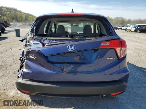 2016 Honda HR-V LX with VIN 3CZRU6H34GM722537, listed as a Copart auction lot 54410055 with 60,743 mi miles and Salvage Title. Bid and sale history available at carsss.com. Image 6.