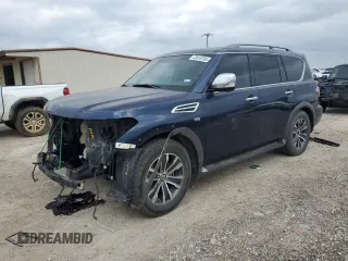 2020 Nissan Armada SL with VIN JN8AY2NDXL9107808, listed as a Copart auction lot 43818765 with 90,561 mi miles and Salvage Title. Bid and sale history available at carsss.com. Image 1.