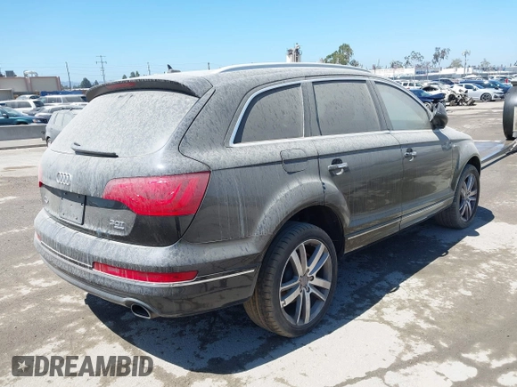 2014 Audi Q7 Premium Plus with VIN WA1LGAFEXED014547, listed as a IAAI auction lot 42256396 with 158,038 mi miles and . Bid and sale history available at DreamBid. Image 4.