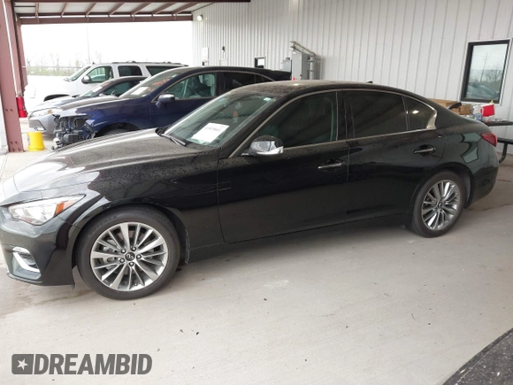 2023 Infiniti Q50 Luxe with VIN JN1EV7BPXPM512588, listed as a IAAI auction lot 41819661 with 30,817 mi miles and . Bid and sale history available at DreamBid. Image 17.