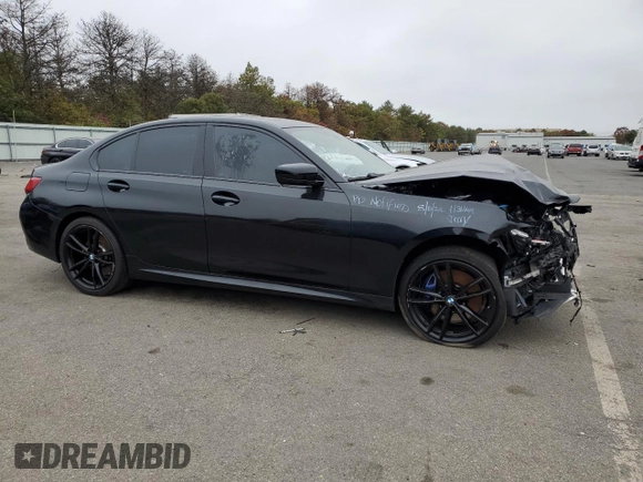 2021 BMW 3 Series M340i xDrive with VIN 3MW5U9J02M8B63206, listed as a Copart auction lot 75713254 with 33,876 mi miles and Salvage Title. Bid and sale history available at carsss.com. Image 4.