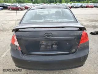 2007 Kia Spectra EX with VIN KNAFE121875480760, listed as a Copart auction lot 57408814 with 0 mi miles and Salvage Title. Bid and sale history available at carsss.com. Image 6.