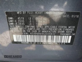 2016 Subaru Legacy Limited with VIN 4S3BNBN69G3036832, listed as a IAAI auction lot 42538259 with 196,111 mi miles and . Bid and sale history available at DreamBid. Image 9.