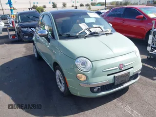 2012 FIAT 500 Lounge with VIN 3C3CFFCR3CT382626, listed as a IAAI auction lot 41613760 with 95,131 mi miles and . Bid and sale history available at DreamBid. Image 1.