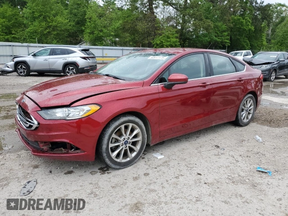 2017 Ford Fusion SE with VIN 3FA6P0HD4HR262327, listed as a Copart auction lot 50917175 with 92,969 mi miles and Salvage Title. Bid and sale history available at carsss.com. Image 1.