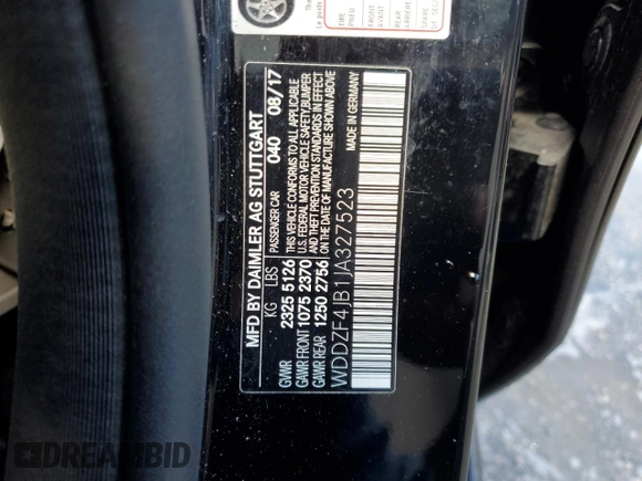 2018 Mercedes-Benz E-Class E 300 with VIN WDDZF4JB1JA327523, listed as a Copart auction lot 66805852 with 0 mi miles. Bid and sale history available at carsss.com. Image 12.