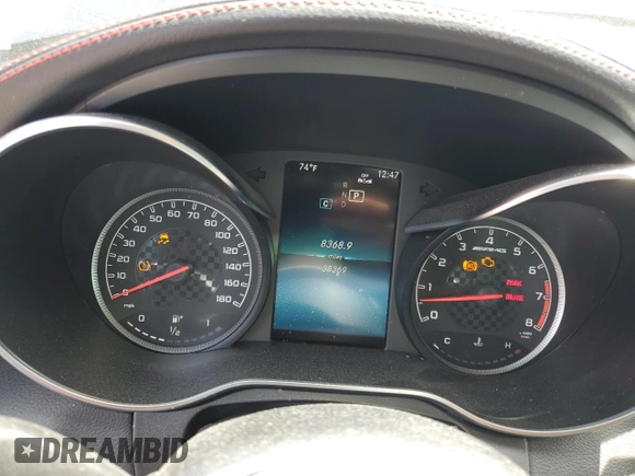 2019 Mercedes-Benz C 43 AMG with VIN 55SWF6EB3KU292221, listed as a Copart auction lot 56335835 with 38,369 mi miles and Salvage title. Bid and sale history available at DreamBid. Image 9.