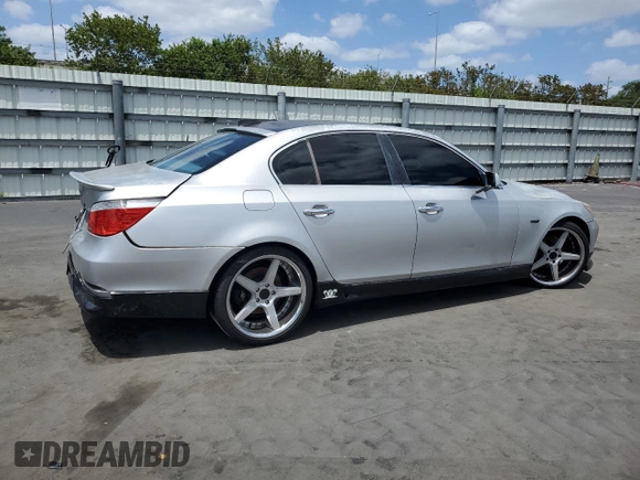 2005 BMW 5 Series 530i with VIN WBANA73505CR59646, listed as a Copart auction lot 55264865 with 187,911 mi miles and Salvage title. Bid and sale history available at DreamBid. Image 3.