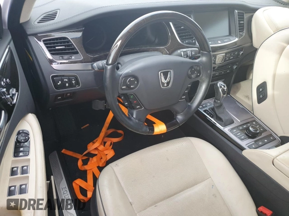 2014 Hyundai Equus Ultimate z VIN KMHGH4JH2EU090296, wystawiony jako Copart lot #74122484 z przebiegiem Nie podano mil oraz Szkoda całkowita • Salvage title. Historia ofert i sprzedaży dostępna na DreamBid. Obrazek 8.
