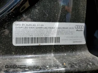 2009 Audi A4 Premium Plus with VIN WAUSF78K39N054072, listed as a Copart auction lot 56224195 with 137,954 mi miles and Clean title. Bid and sale history available at DreamBid. Image 12.