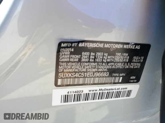 2014 BMW X5 xDrive35d z VIN 5UXKS4C51E0J96683, wystawiony jako Copart lot #55558625 z przebiegiem 119 720 mil mil oraz Szkoda całkowita • Salvage title. Historia ofert i sprzedaży dostępna na DreamBid. Obrazek 13.