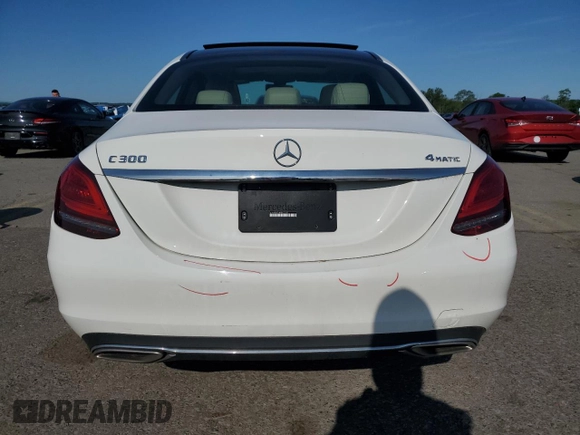 2021 Mercedes-Benz C 300 with VIN W1KWF8EB4MR637322, listed as a Copart auction lot 59097045 with 55,393 mi miles and Salvage title. Bid and sale history available at DreamBid. Image 6.