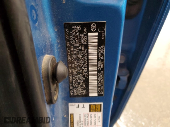 2021 Toyota Prius LE with VIN JTDL9MFU6M3030094, listed as a Copart auction lot 46984905 with 109,803 mi miles and Salvage title. Bid and sale history available at DreamBid. Image 12.