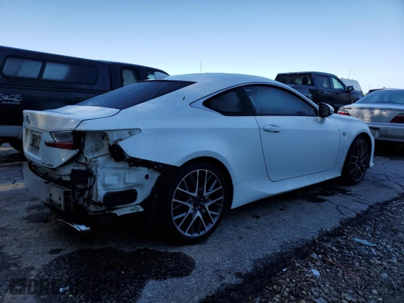 2015 Lexus RC 350 F Sport with VIN JTHHE5BC3F5002960, listed as a Copart auction lot 52121175 with 5,505 mi miles and Salvage title. Bid and sale history available at DreamBid. Image 3.
