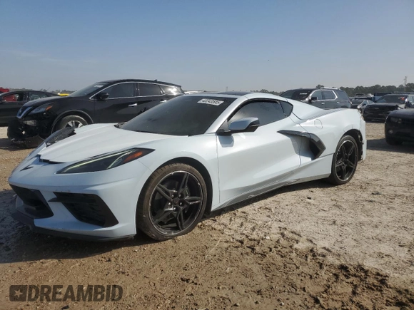 2024 Chevrolet Corvette 1LT with VIN 1G1YA2D46R5109841, listed as a Copart auction lot 43243585 with 7,840 mi miles and Salvage title. Bid and sale history available at DreamBid. Image 1.
