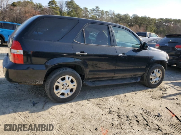 2002 Acura MDX with VIN 2HNYD18292H528292, listed as a Copart auction lot 48873355 with 150,057 mi miles and Salvage Title. Bid and sale history available at carsss.com. Image 3.