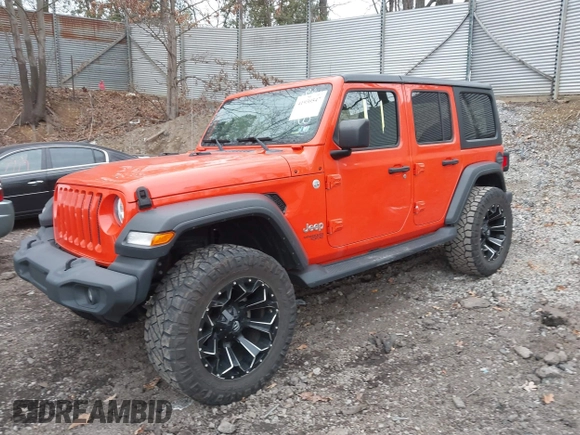 2018 Jeep Wrangler Unlimited Sport z VIN 1C4HJXDN4JW198045, wystawiony jako IAAI lot #41930547 z przebiegiem 62 402 mil mil oraz . Historia ofert i sprzedaży dostępna na DreamBid. Obrazek 2.