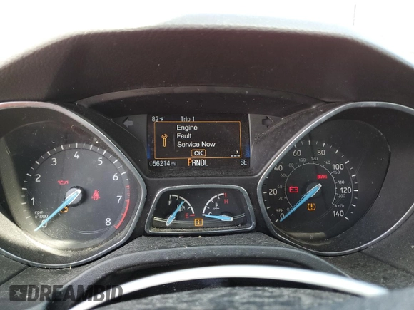 2016 Ford Focus SE z VIN 1FADP3F22GL355192, wystawiony jako Copart lot #56614225 z przebiegiem 56 214 mil mil oraz Szkoda całkowita • Salvage title. Historia ofert i sprzedaży dostępna na DreamBid. Obrazek 9.