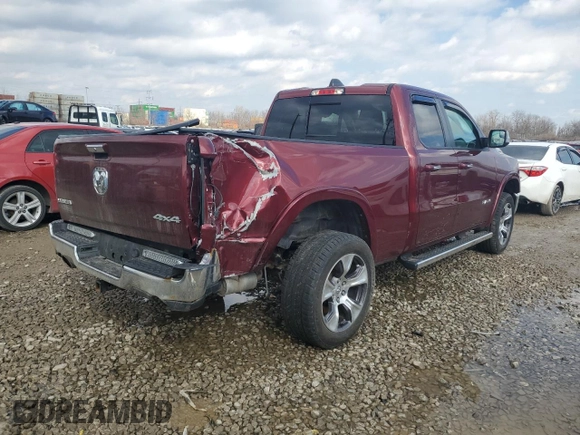 2019 Ram 1500 Laramie with VIN 1C6SRFDT5KN830864, listed as a Copart auction lot 46498855 with 63,935 mi miles and Salvage Title. Bid and sale history available at carsss.com. Image 3.