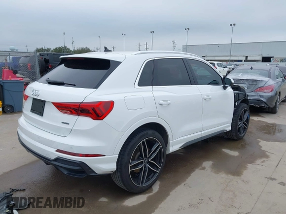 2021 Audi Q3 S line Premium with VIN WA1DECF38M1075416, listed as a IAAI auction lot 41582497 with 78,417 mi miles. Bid and sale history available at carsss.com. Image 4.