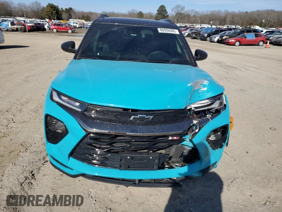 2022 Chevrolet TrailBlazer RS with VIN KL79MUSL7NB044094, listed as a Copart auction lot 88926565 with 68,263 mi miles and Salvage Title. Bid and sale history available at DreamBid. Image 5.