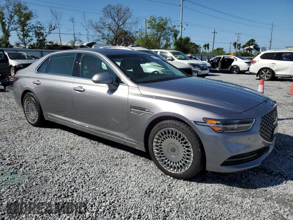 2022 Genesis G90 Ultimate with VIN KMTF54PH0NU096101, listed as a Copart auction lot 49155155 with 24,673 mi miles and Salvage Title. Bid and sale history available at DreamBid. Image 4.