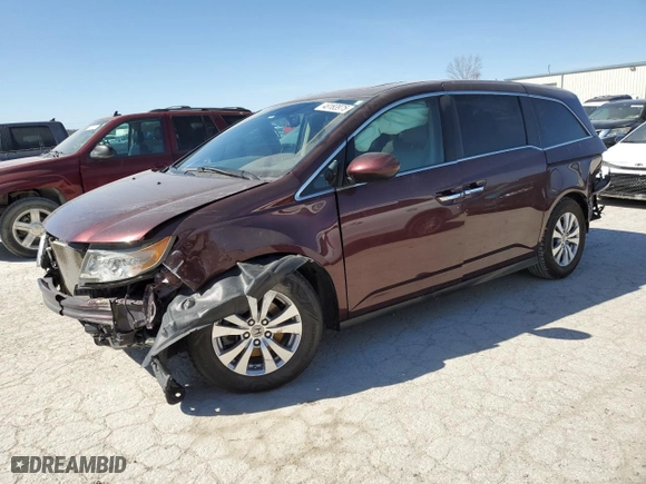 2015 Honda Odyssey EX-L with VIN 5FNRL5H68FB026425, listed as a Copart auction lot 48183975 with 143,135 mi miles and Salvage Title. Bid and sale history available at carsss.com. Image 1.
