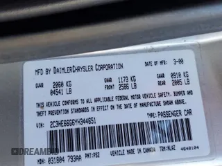 2000 Chrysler 300M M z VIN 2C3HE66G6YH344651, wystawiony jako Copart lot #72545404 z przebiegiem 134 680 mil mil oraz Szkoda całkowita • Salvage title. Historia ofert i sprzedaży dostępna na DreamBid. Obrazek 14.