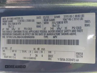 2016 Ford Escape Titanium with VIN 1FMCU9J96GUB96009, listed as a IAAI auction lot 41866127 with 132,990 mi miles and . Bid and sale history available at DreamBid. Image 9.