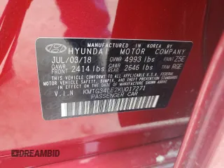 2019 Genesis G70 Advanced with VIN KMTG34LE2KU017271, listed as a Copart auction lot 45771455 with 114,707 mi miles and Salvage title. Bid and sale history available at DreamBid. Image 12.