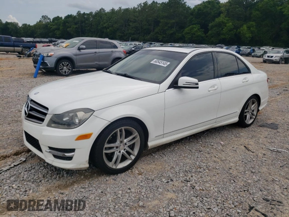 2014 Mercedes-Benz C 250 Sport with VIN WDDGF4HB4ER307402, listed as a Copart auction lot 60545145 with 131,283 mi miles and Salvage title. Bid and sale history available at DreamBid. Image 1.