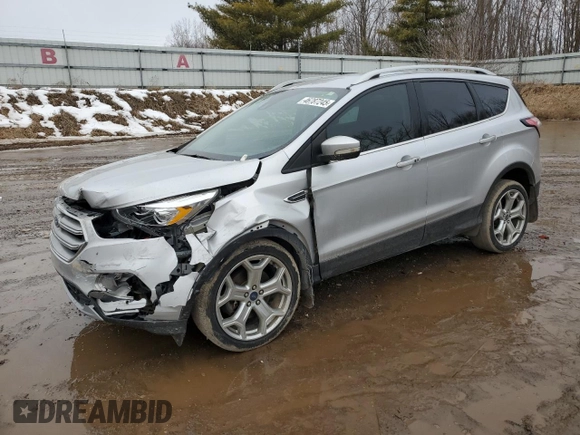 2017 Ford Escape Titanium with VIN 1FMCU9J9XHUD18954, listed as a Copart auction lot 46787245 with 222,986 mi miles and Clean Title. Bid and sale history available at carsss.com. Image 1.