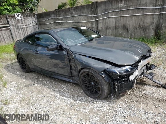 2025 BMW M4 Competition with VIN WBS23HK09SCS65814, listed as a Copart auction lot 70641714 with 2,701 mi miles and Salvage Title. Bid and sale history available at carsss.com. Image 4.