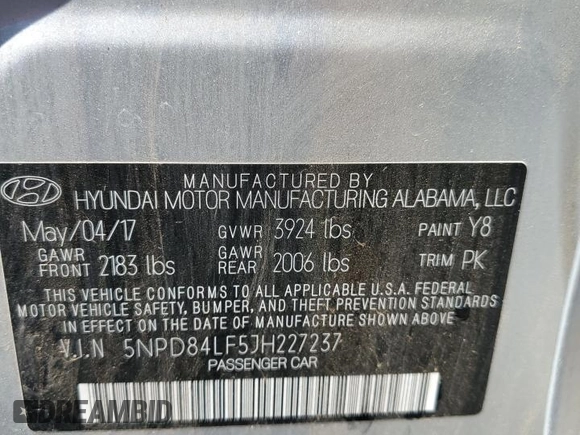 2018 Hyundai Elantra SEL with VIN 5NPD84LF5JH227237, listed as a Copart auction lot 50786225 with 127,437 mi miles and Salvage Title. Bid and sale history available at carsss.com. Image 12.