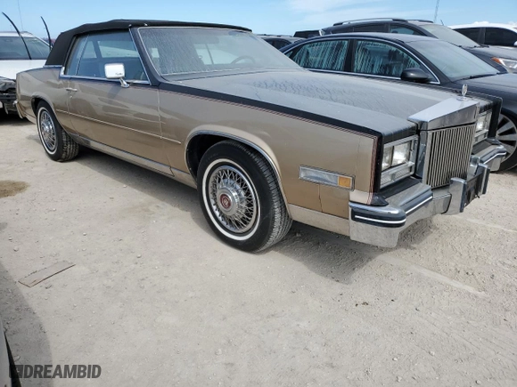 1985 Cadillac Eldorado with VIN 1G6EL578XFE614641, listed as a Copart auction lot 75663984 with 54,128 mi miles and Salvage Title. Bid and sale history available at carsss.com. Image 4.