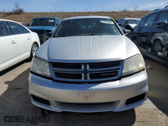 2012 Dodge Avenger SE with VIN 1C3CDZAB6CN260078, listed as a Copart auction lot 47683305 with 161,813 mi miles and Clean Title. Bid and sale history available at carsss.com. Image 5.
