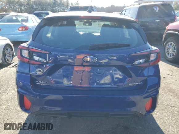2024 Subaru Impreza with VIN JF1GUABC8R8271571, listed as a Copart auction lot 87575385 with 3,872 mi miles and Salvage Title. Bid and sale history available at carsss.com. Image 6.