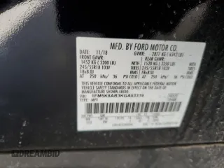 2019 Ford Police Interceptor Utility z VIN 1FM5K8AR3KGA63319, wystawiony jako Copart lot #49669175 z przebiegiem 100 110 mil mil oraz Szkoda całkowita • Salvage title. Historia ofert i sprzedaży dostępna na DreamBid. Obrazek 13.