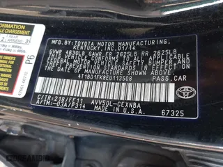 2014 Toyota Camry Hybrid LE with VIN 4T1BD1FK8EU113508, listed as a IAAI auction lot 42068470 with 386,932 mi miles. Bid and sale history available at carsss.com. Image 9.