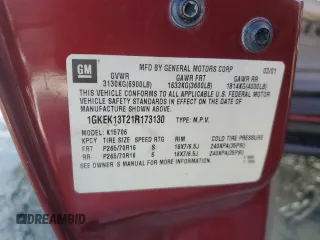 2001 GMC Yukon SLT with VIN 1GKEK13T21R173130, listed as a Copart auction lot 45286515 with 202,170 mi miles and Salvage Title. Bid and sale history available at carsss.com. Image 13.