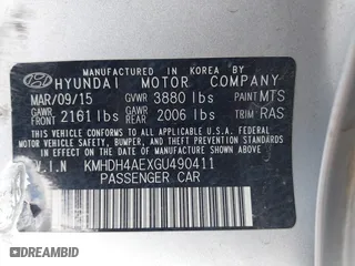 2016 Hyundai Elantra Value Edition with VIN KMHDH4AEXGU490411, listed as a IAAI auction lot 41773092 with 73,864 mi miles. Bid and sale history available at carsss.com. Image 9.