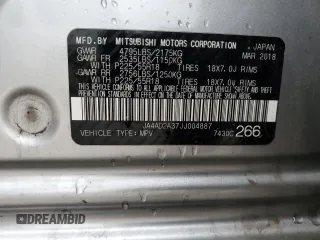 2018 Mitsubishi Outlander ES z VIN JA4AD2A37JJ004887, wystawiony jako Copart lot #51245625 z przebiegiem 114 654 mil mil oraz Szkoda całkowita • Salvage title. Historia ofert i sprzedaży dostępna na DreamBid. Obrazek 16.